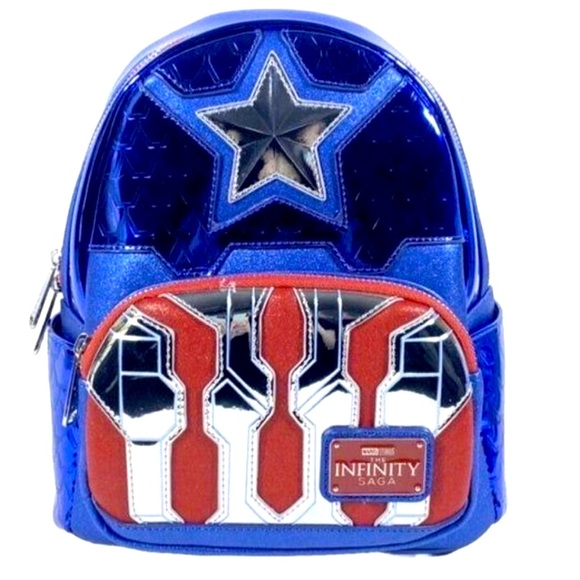 Marvel Metallic Captain America Cosplay Mini Backpack NWT main image 11